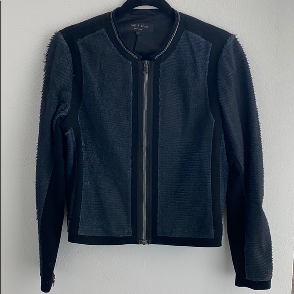 Rag and Bone Navy suede jacket - Picture 1 of 9